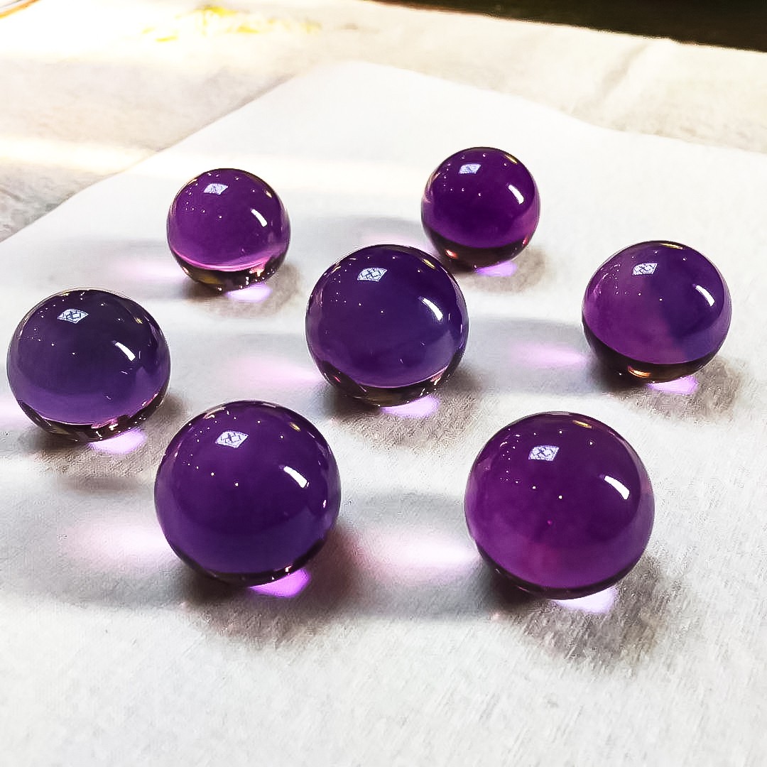 爱优美7a收藏天然紫水晶散珠全净体紫罗兰单珠diy多宝手链配珠搭配