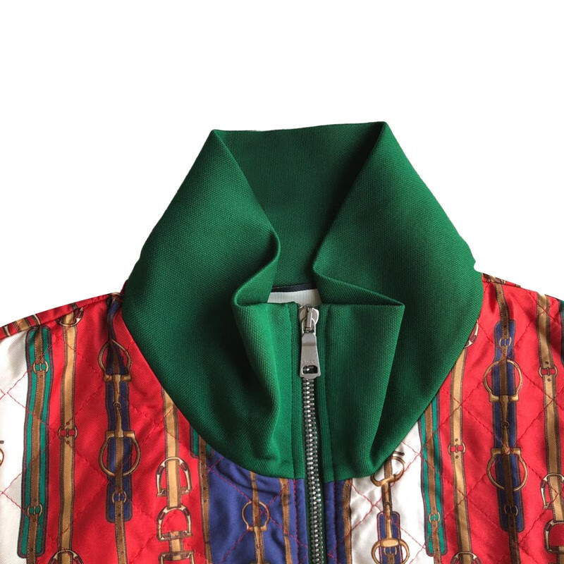 古驰/gucci 绿色棒球服外套 经典锁扣图案棒球服 男士 575740xjbab