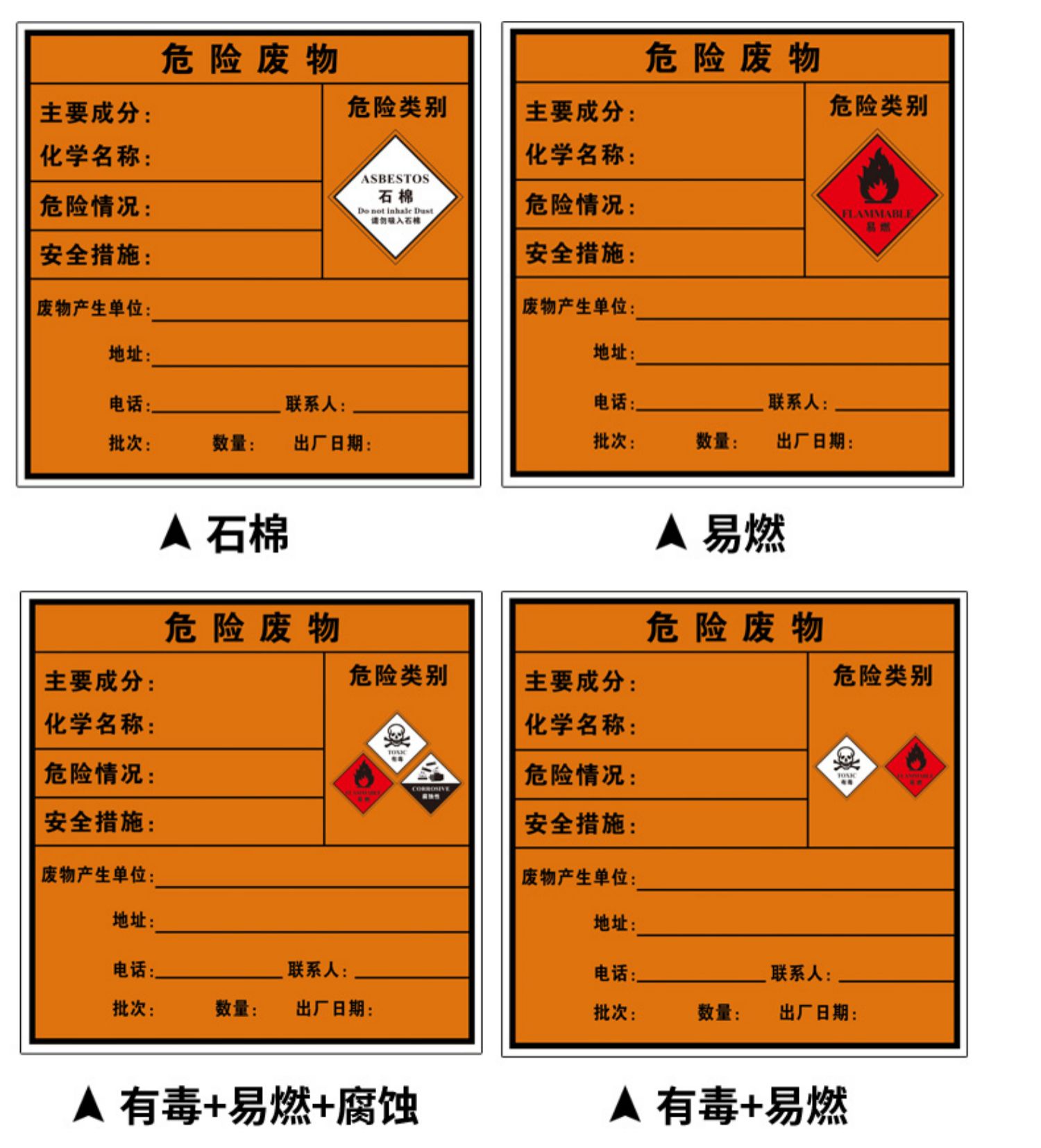 危险废物标识牌填写图片