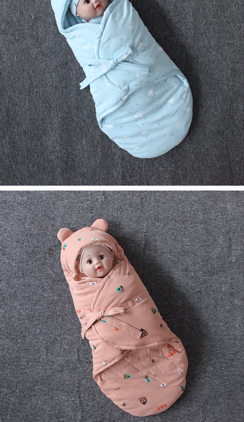 睡袋秋季新初生婴儿春秋季薄款蝴蝶抱被宝宝外出防惊跳睡袋襁褓包裹单