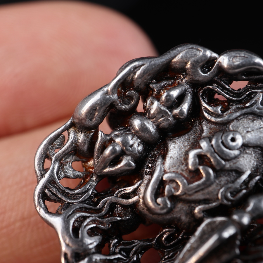 梵隅 藏式天铁托甲忿怒莲师火焰铁蝎随身挂件吊坠民族风手工工艺蝎子