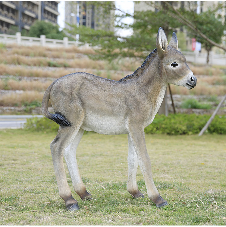 毛驴玻璃钢雕塑仿真动物摆件户外公园农场小区草坪驴肉火烧店装饰 小