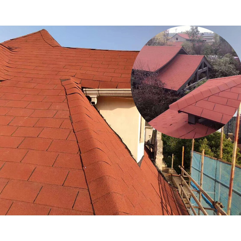 别墅沥青瓦自粘型沥青瓦片别墅木屋顶油毡瓦水泥彩钢玻璃屋面防水隔热