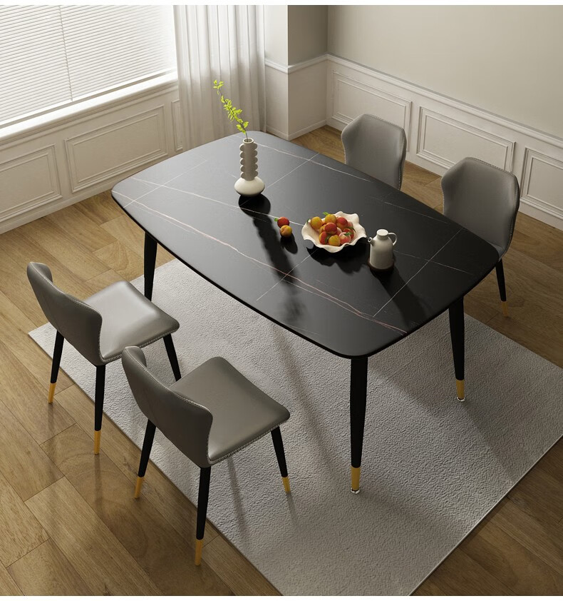 恺霖迪(kayleen deer) 岩板餐桌椅组合家用饭桌小户型意式岩板桌子餐