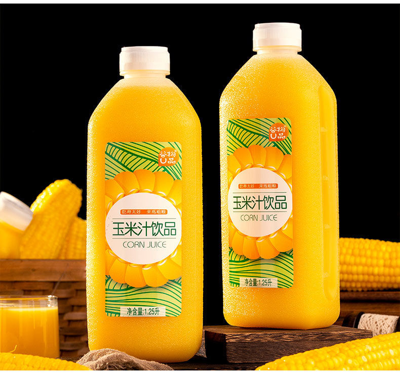 网红鲜榨玉米汁果汁饮料宴会批发饮品300ml125l玉米汁饮品125升2瓶