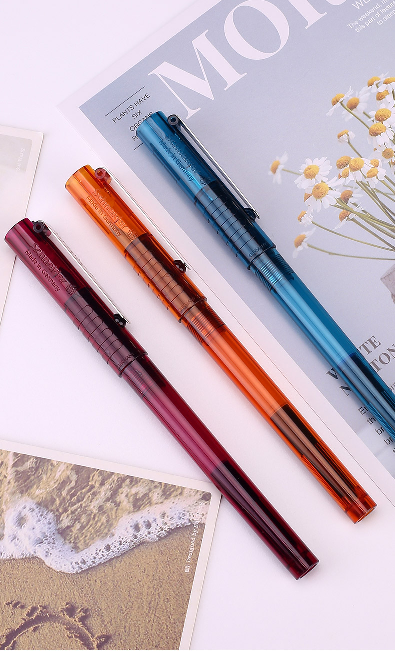 施耐德(schneider)钢笔bk406彩色透明学生专用可替换墨囊三年级正姿用