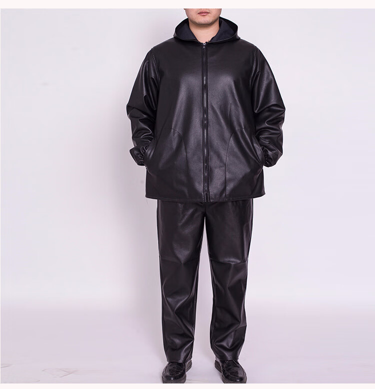皮衣皮裤套装修车水产洗车摩托车外卖罩衣劳保工作服冬天裤子防寒皮裤