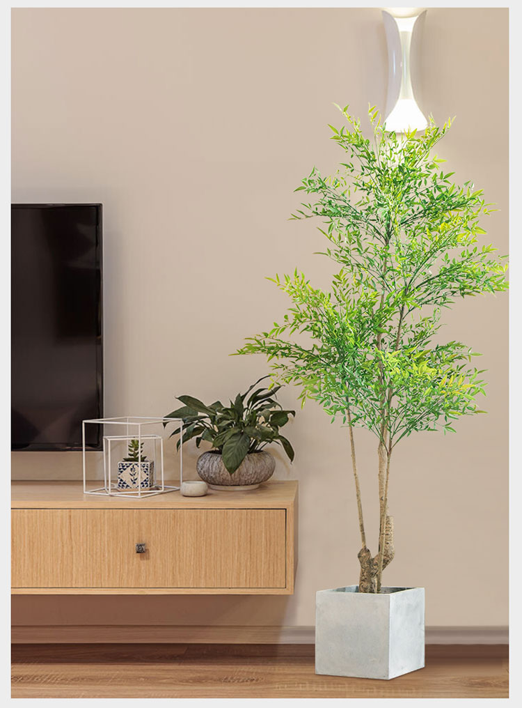 北欧风仿真南天竹植物盆栽仿生绿植室内客厅落地假树装饰摆件绿色140