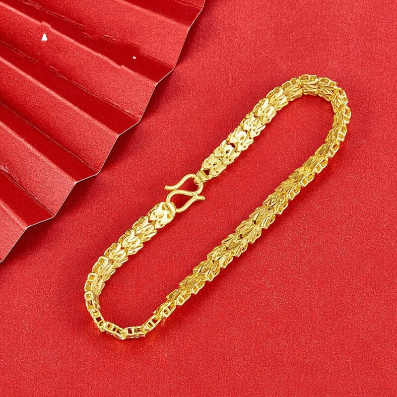 宫之瑄 黄金手链女 足金999双排小鱼手链情侣显宽金链子女送妈妈 11.