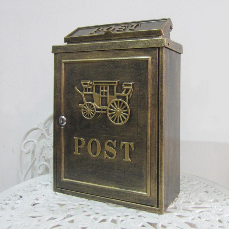 言溯欧式别墅信箱室外收件箱田园复古邮箱防雨信报箱创意邮筒金玫瑰