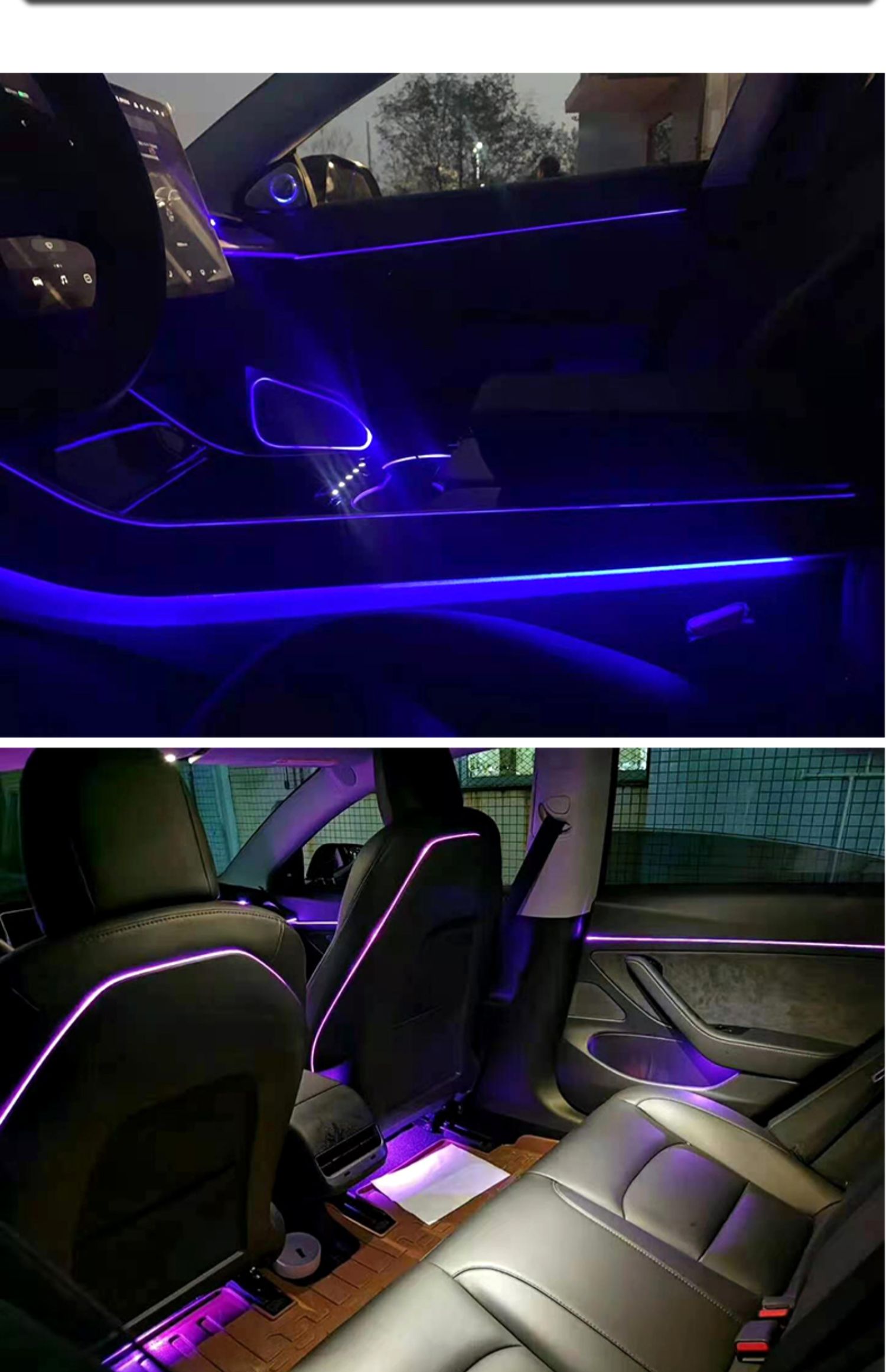 醉米特斯拉model3氛围灯旋转高音毛豆3发光喇叭model y气氛灯64色改装