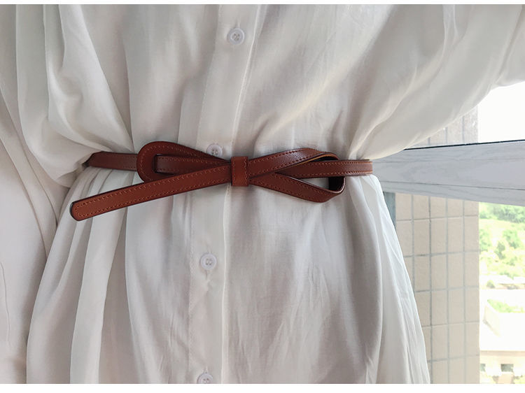 裙子腰带蝴蝶结细腰带女百搭打结装饰皮带时尚黑色配连衣裙子毛衣收腰