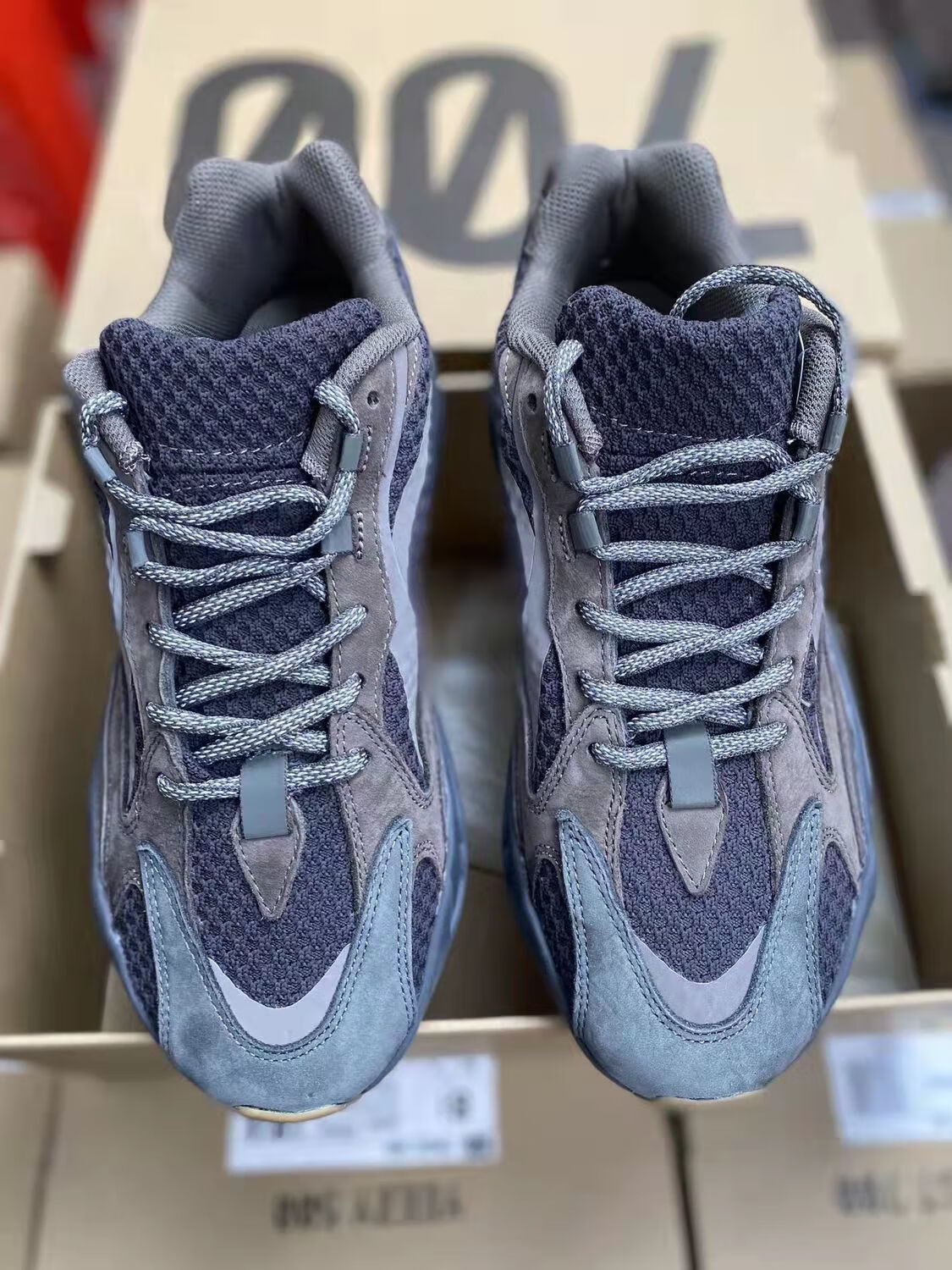 莆田纯原700初代v1v2椰子鞋700v2真爆老爹鞋男女运动鞋 晶洞_咖啡 38.