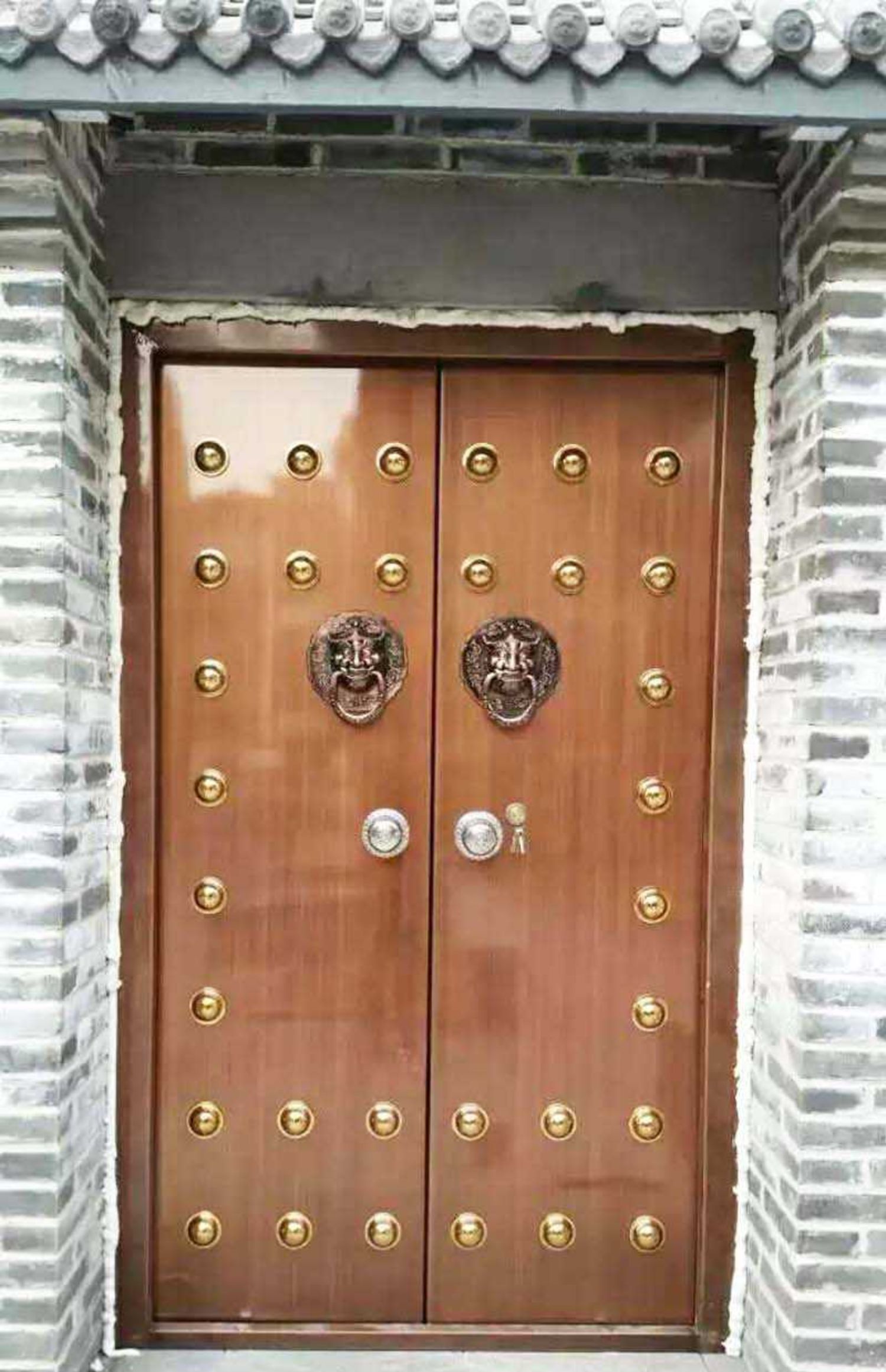 圆形把手不锈钢球把农村钢板大门拉手铁门球形拧手齿条锁手把手球银色