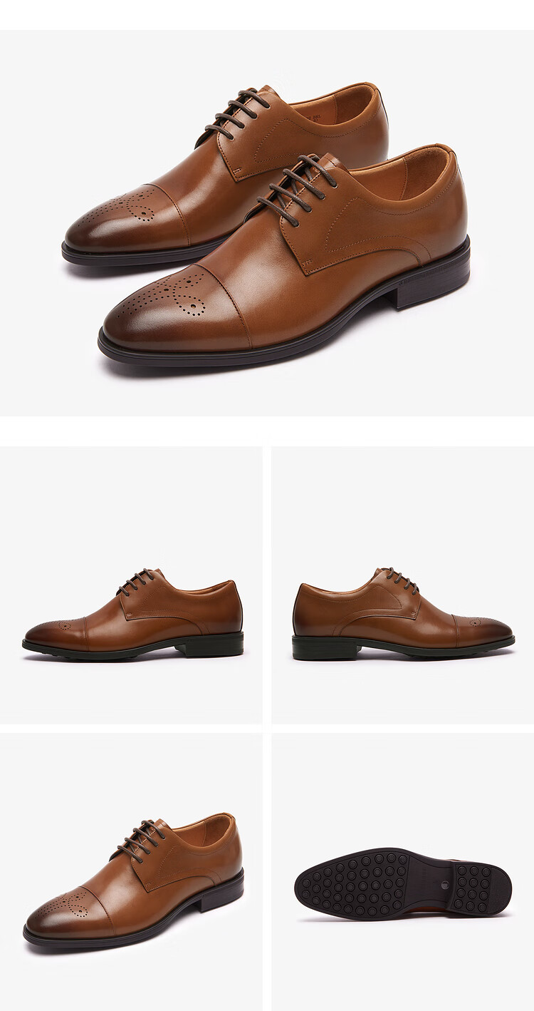 莱尔斯丹2022秋季新款男鞋低帮系带商务正装鞋德比皮鞋3tm42502 黑色