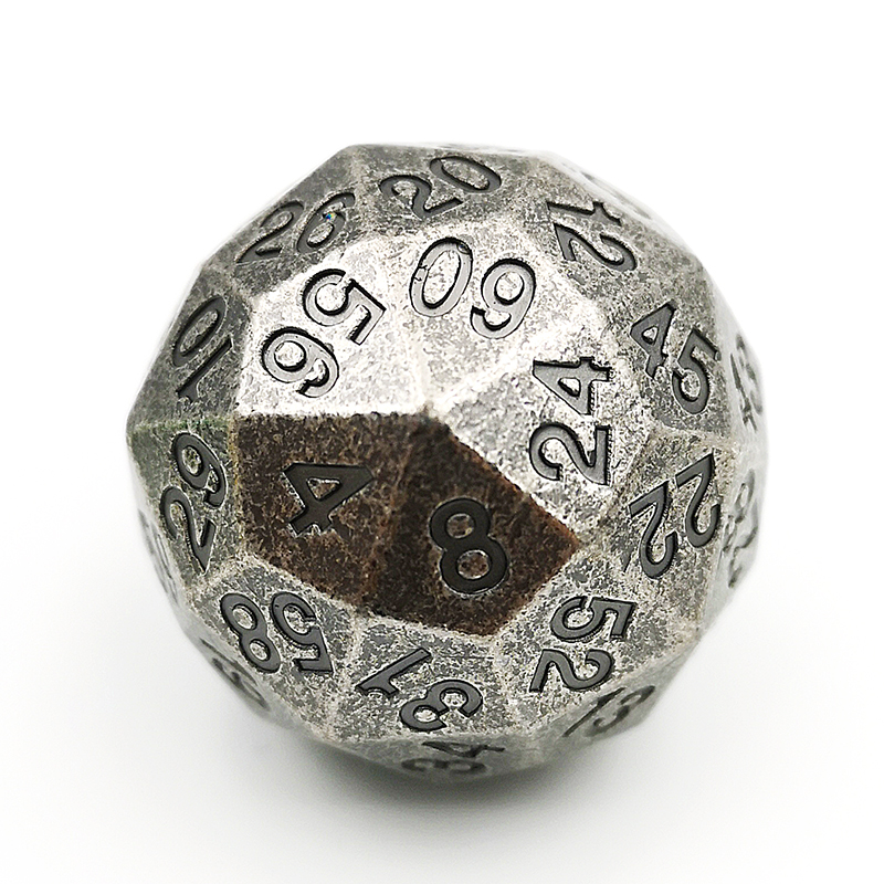 coc跑团数字1d100面60面trpg克苏鲁桌游色子dnd周边多面金属骰子金色