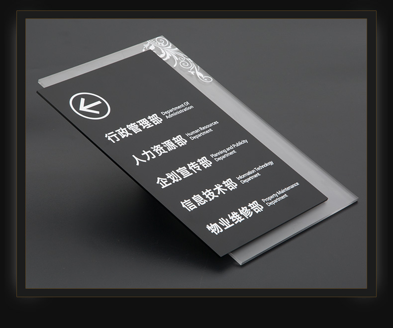 亚克力楼层指示牌酒店公司商场数字楼层索引牌标志牌双层字母提示牌