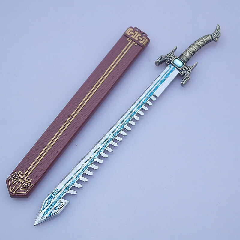 剑渊虹墨眉鲨齿剑凌虚剑干将莫邪赤霄剑带剑鞘钥匙扣 19厘米渊虹剑 送