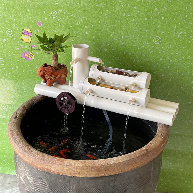 圆鱼缸过滤器家用吸便上水循环增氧系统小型水缸鱼池免换水过滤盒长