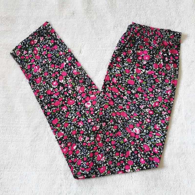 中老年女士加肥加大碎花秋裤线裤单件打底裤衬裤长裤