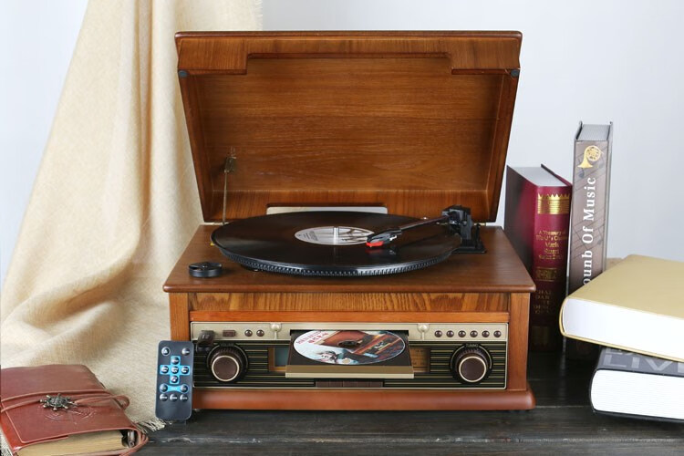 收音机古典cd机留声机cd播放机仿古蓝牙老式黑胶唱片机 hen408 cd机