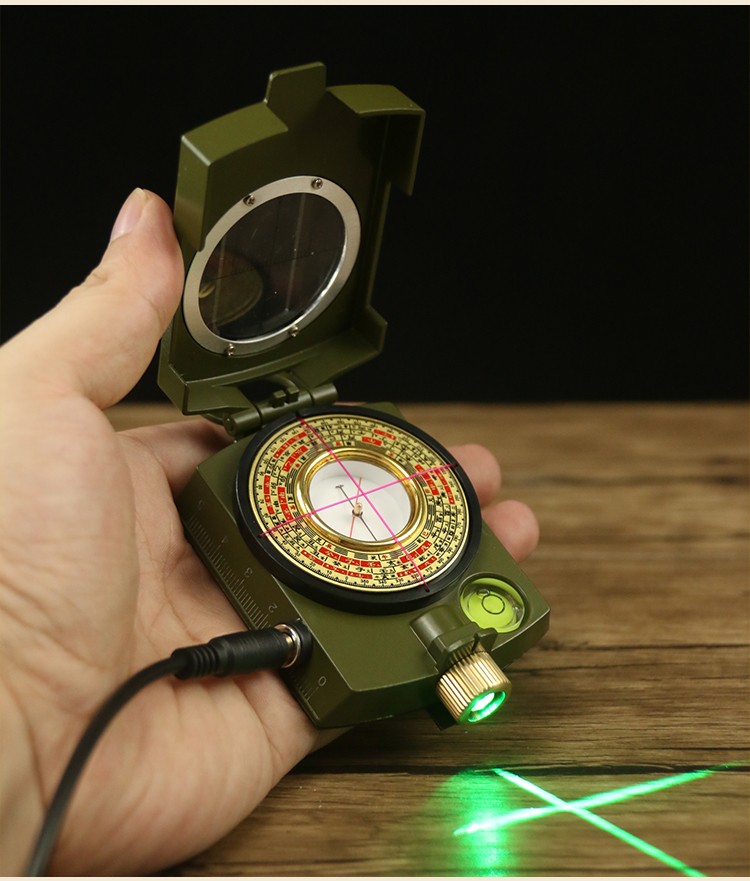 铜一心红外线激光小罗盘随身携带高精度风水盘专业初学者三元三合综合