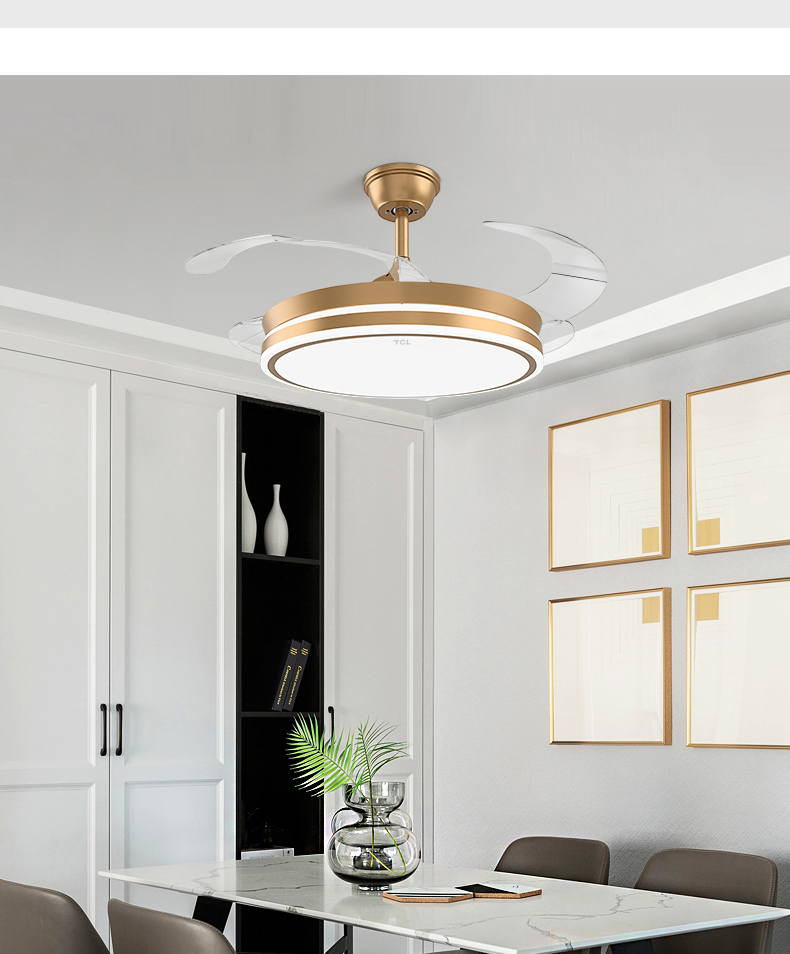 tcl吊扇灯家用一体吊灯顶灯带风扇客厅风扇灯led变频大风力餐厅灯42寸