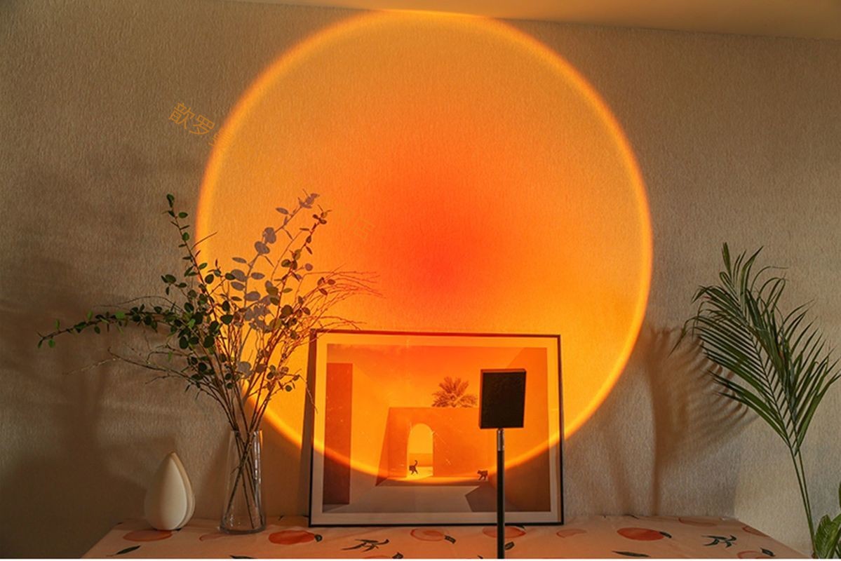 夕阳投影落地灯氛围灯日不落投影氛围装饰客厅艺术网红灯落日灯 迷你