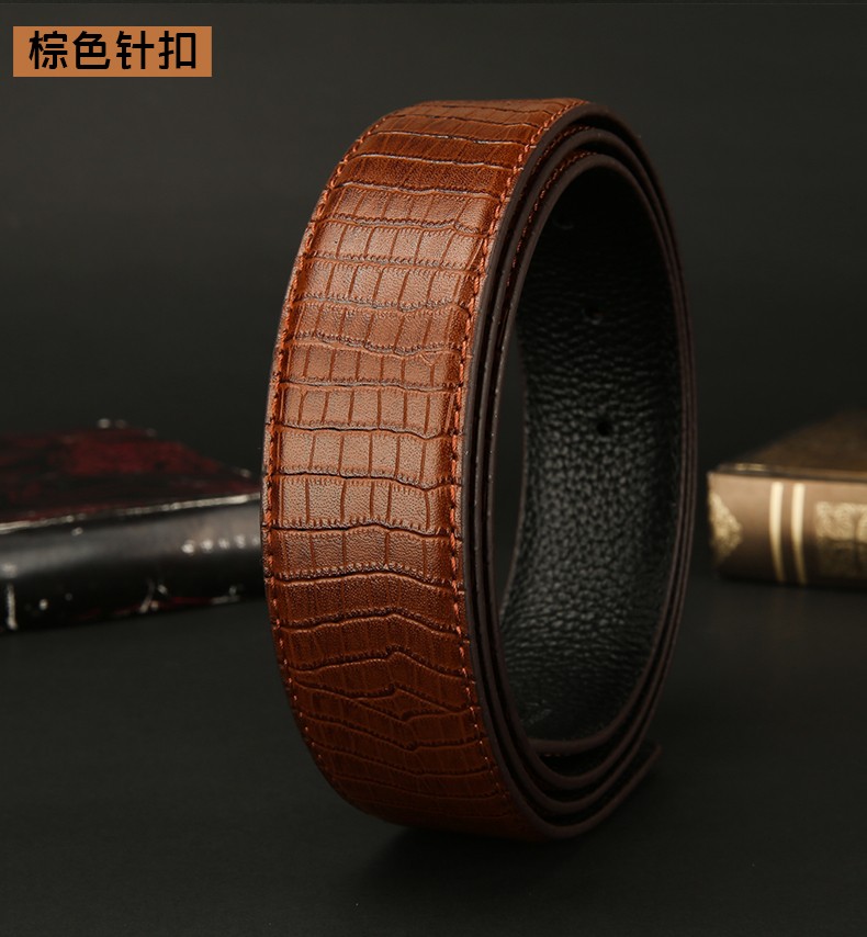 特价捡漏皮尔卡丹不带头皮带男真皮自动扣青年无头腰带身中年头层纯