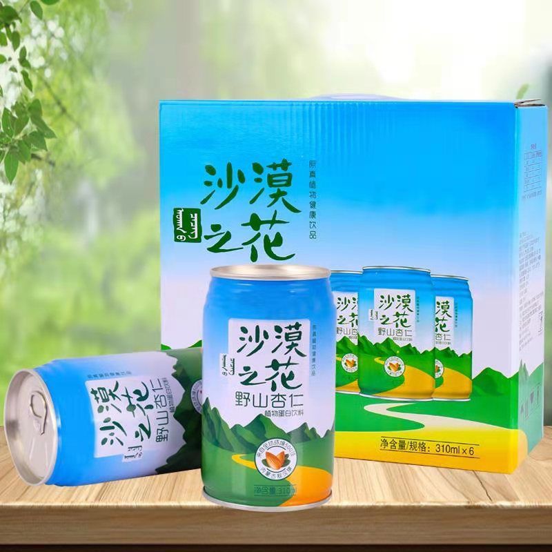 沙漠之花杏仁露310ml6罐罐装杏仁乳内蒙古特产杏仁植物蛋白饮料310ml6