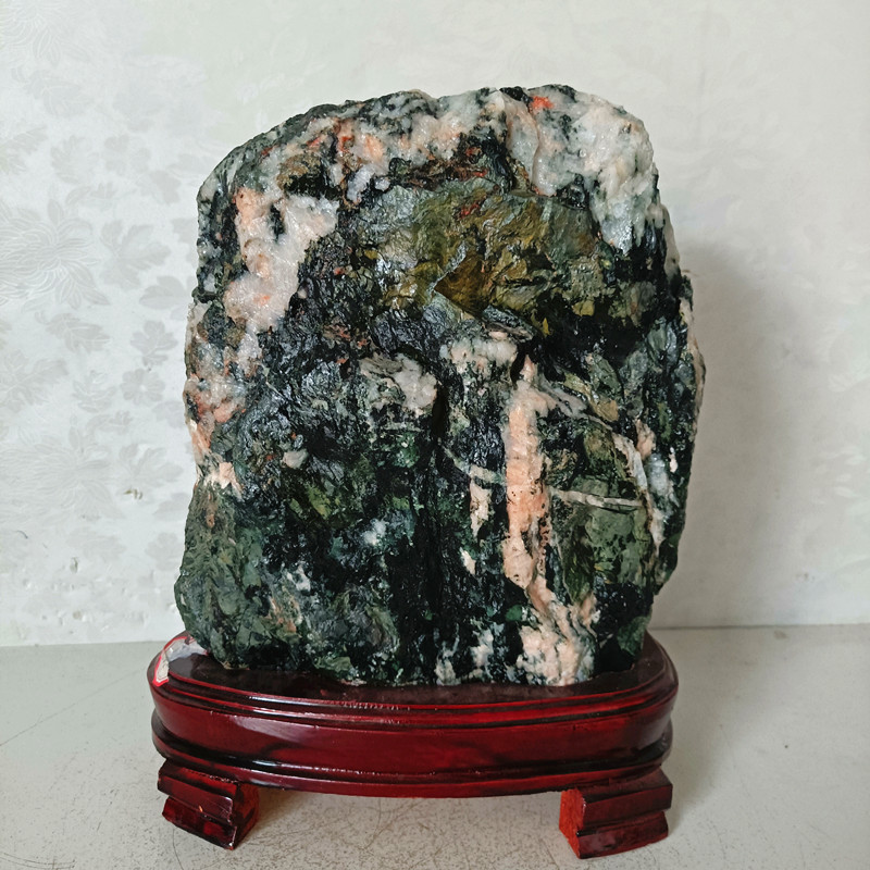 宏火阁礼品 奇石青海七彩石观赏石天然原石摆件国画石乔迁办公居家