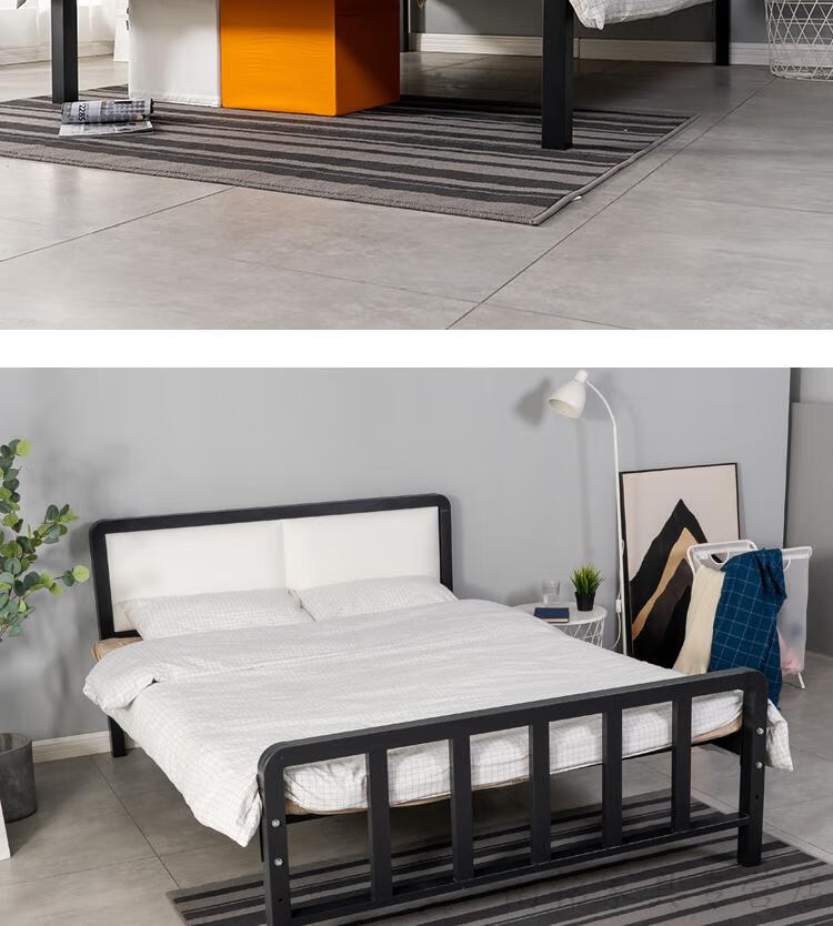 梅莱斯顿北欧铁架床铁床双人床18米现代简约欧式铁艺床15米单人床架