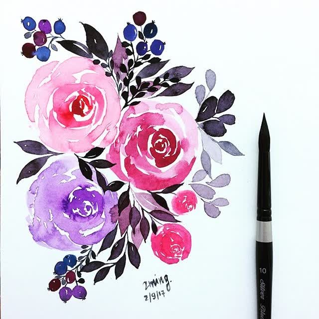 水彩笔现货美国黑天鹅black velvev3000s水彩笔 圆头松鼠毛水彩笔画笔