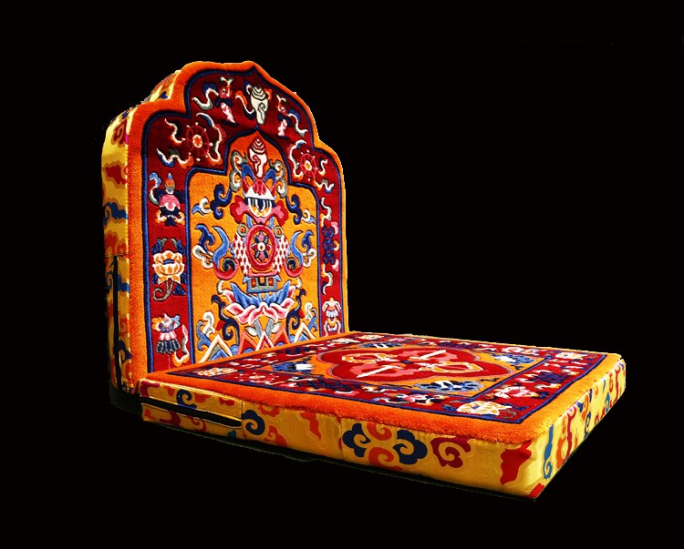 欧映藏式坐垫羊毛八吉祥上师法座靠背打坐垫拜垫柔软舒适上师打坐垫