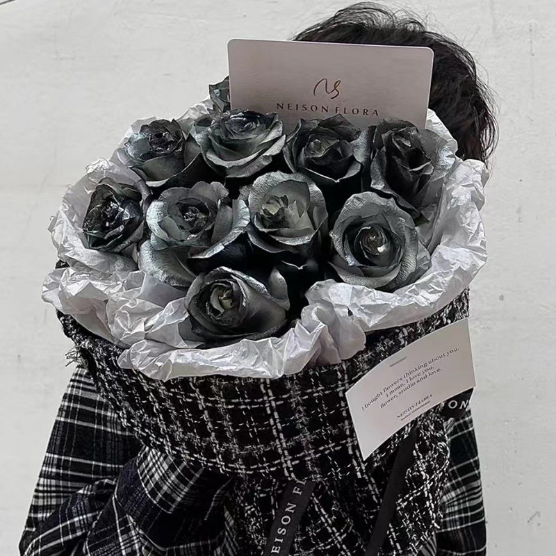 女生送女友老婆爱人朋友求婚告白全国花店送花上门11朵黑骑士玫瑰花束