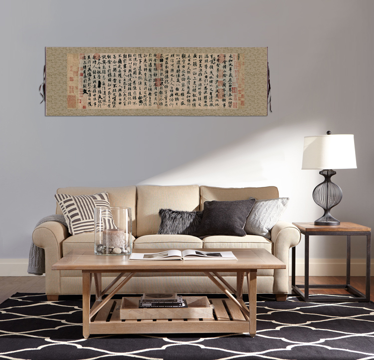 浅仿古横轴 裱后尺寸约40x150厘米 宣纸画心已装裱【图片 价格 品牌