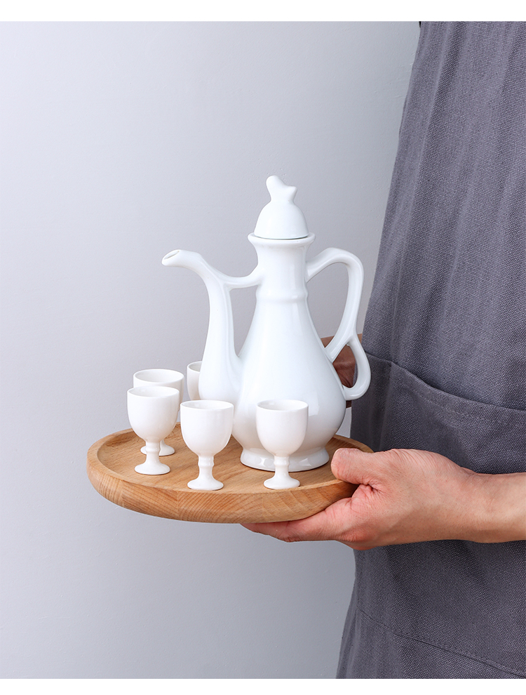 酒盅白酒杯套装二两酒店餐具美质白瓷陶瓷圆形酒杯白酒杯小酒杯烈酒杯