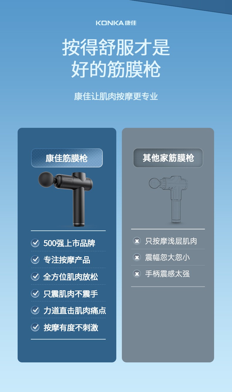 枪肌肉放松电动按摩器仪颈经膜高频振动基础款黑4按摩头6档力度调节