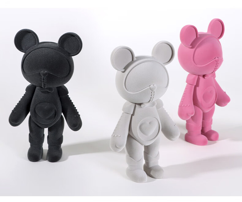 北欧ins轻奢高级欧式暴力熊积木熊黑灰三色树脂星际熊摆件客厅桌面