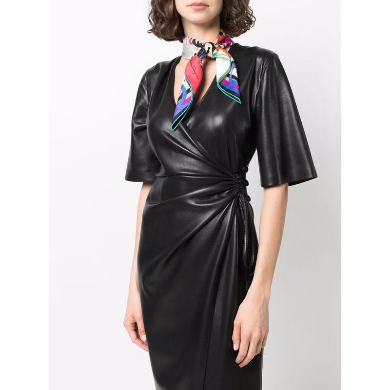 菲拉格慕salvatoreferragamo围巾女士奢侈品图案印花工艺围巾蓝色均码