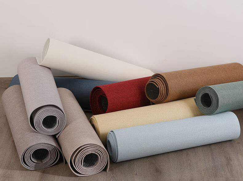 亚麻自粘墙布加厚酒店宾馆电视背景墙布贴纸卧室软装墙板软包壁布浅