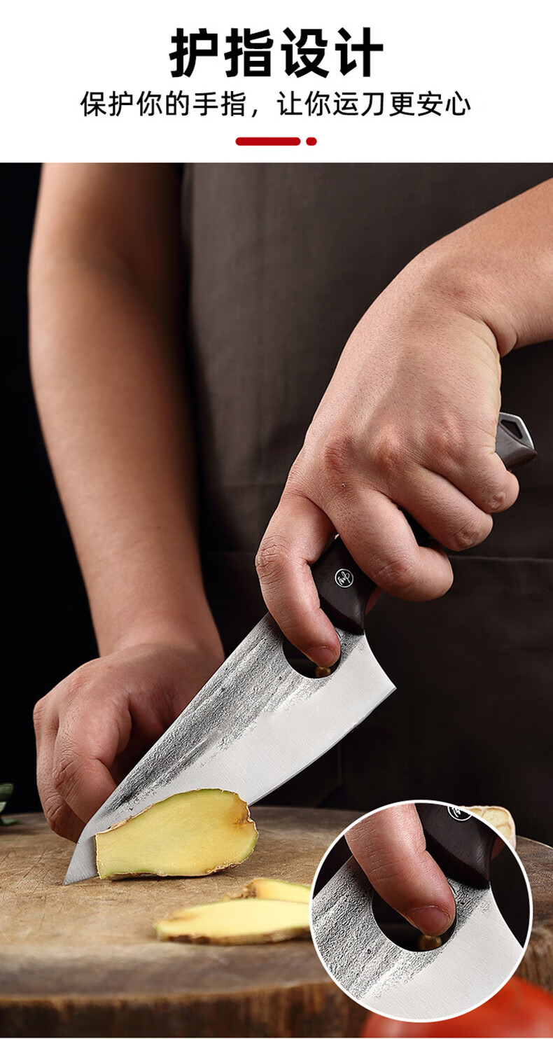 夜不休锻打指环小菜刀剔骨分割刀猪牛羊屠宰专用工具户外杀鱼剔骨割肉