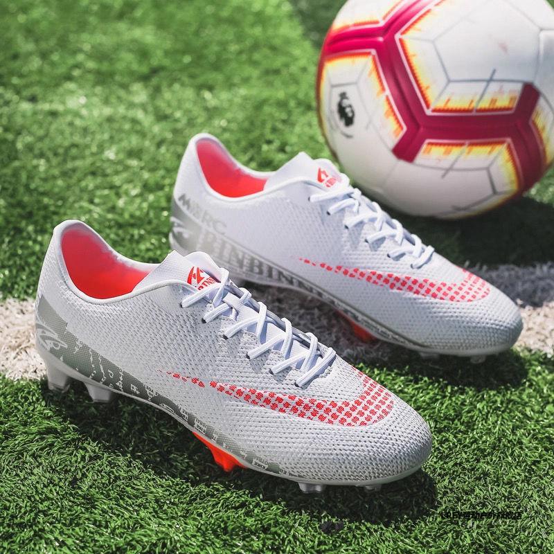足球鞋【莆田纯原】刺客13代高帮足球鞋男碎钉白色ag长钉c罗梅西比赛