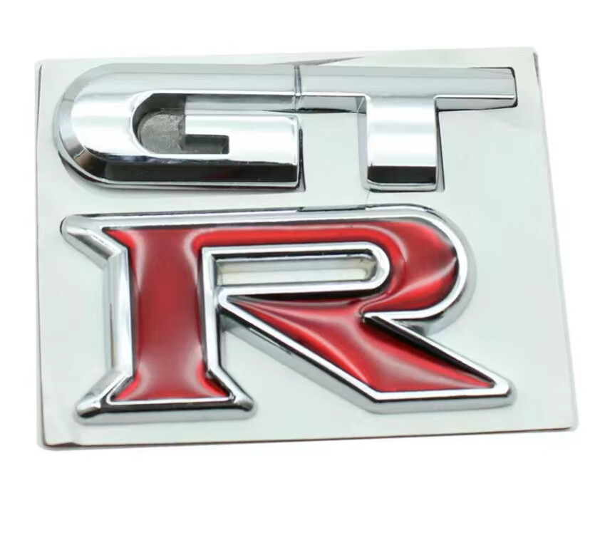 适用新款日产改装gtr分体汽车贴标3d个性立体车贴金属装饰车标尾标