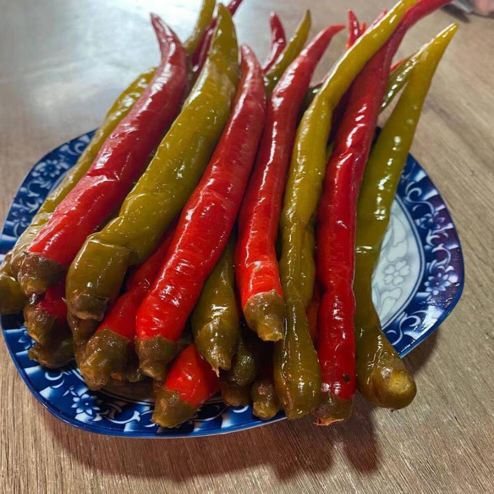 贵州土特产泡辣椒铜仁农家自制老坛腌制酸辣椒二荆条红青混合1000g2斤