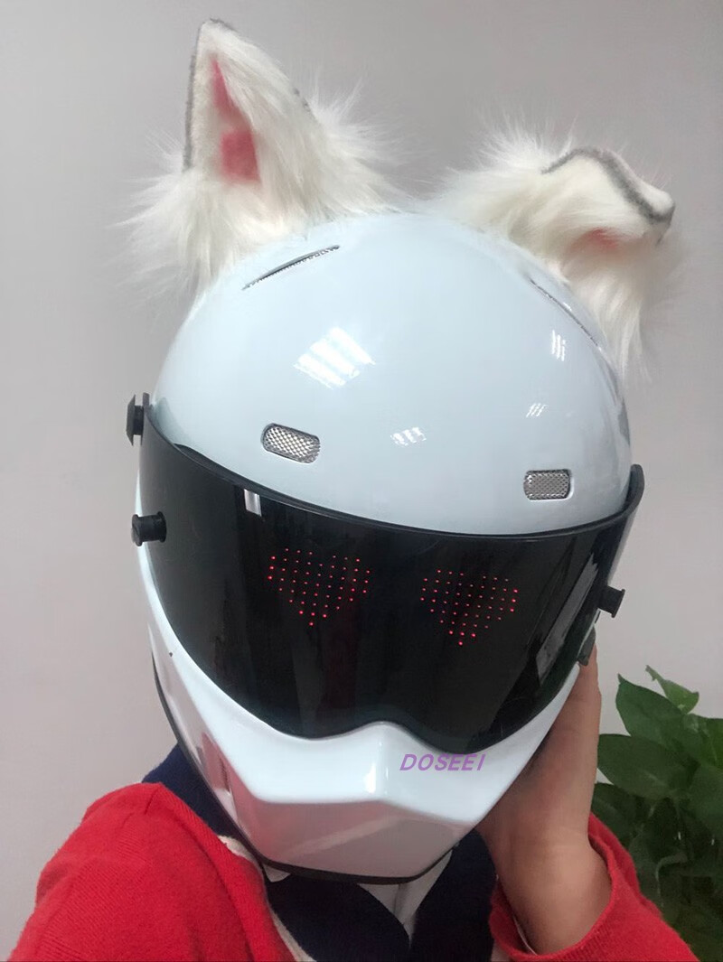 小米mi生态同款头盔装饰品兽耳朵猫耳摩托车电动车机车骑士四季滑雪盔