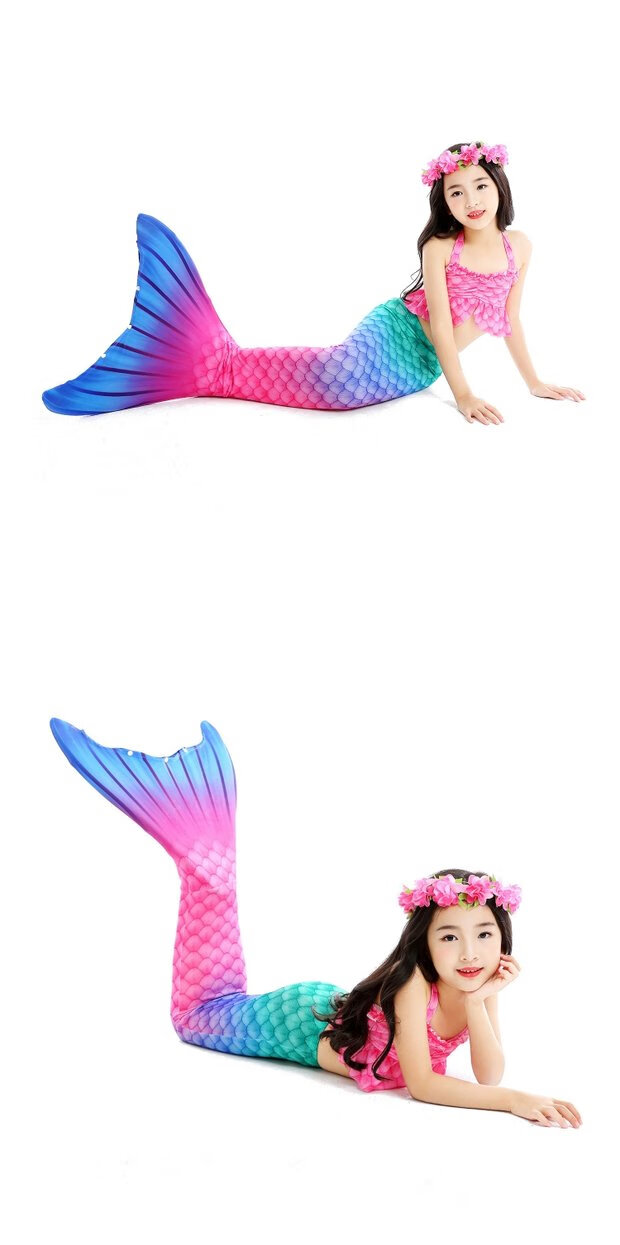 美人鱼服装人鱼尾巴泳衣女童公主裙游泳衣裤套装儿童温泉泳装套装g20