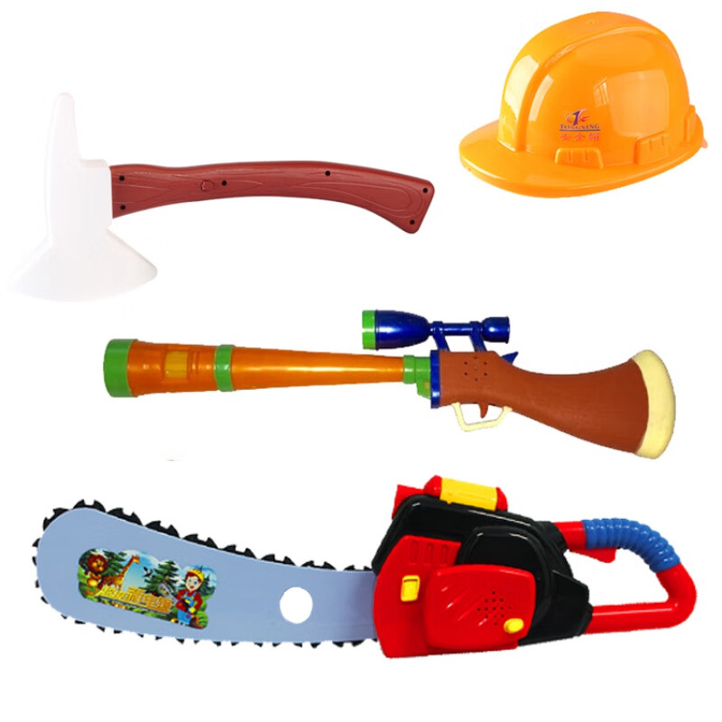 shanbei 光头强电锯电动玩具枪熊出没伐木锯树套装声光投影-2-3-7岁