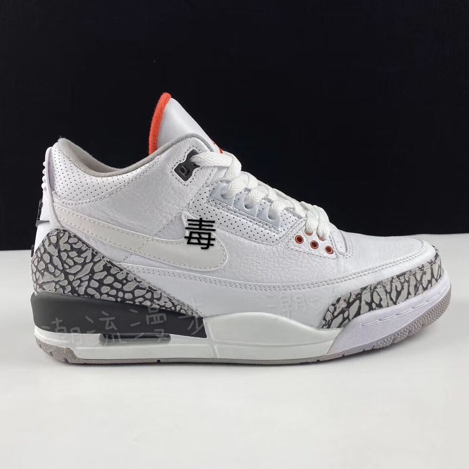 纯原aj3中帮jth联名款经典复刻男女情侣休闲运动鞋学生流行板鞋 白色