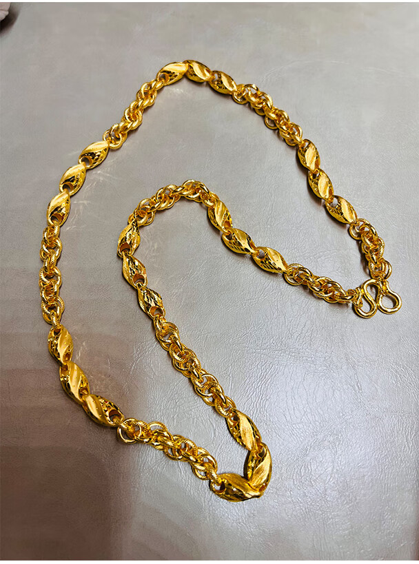 小腰金9999足金黄金项链大克数定制2021年新款男士足金骑士链不带吊坠